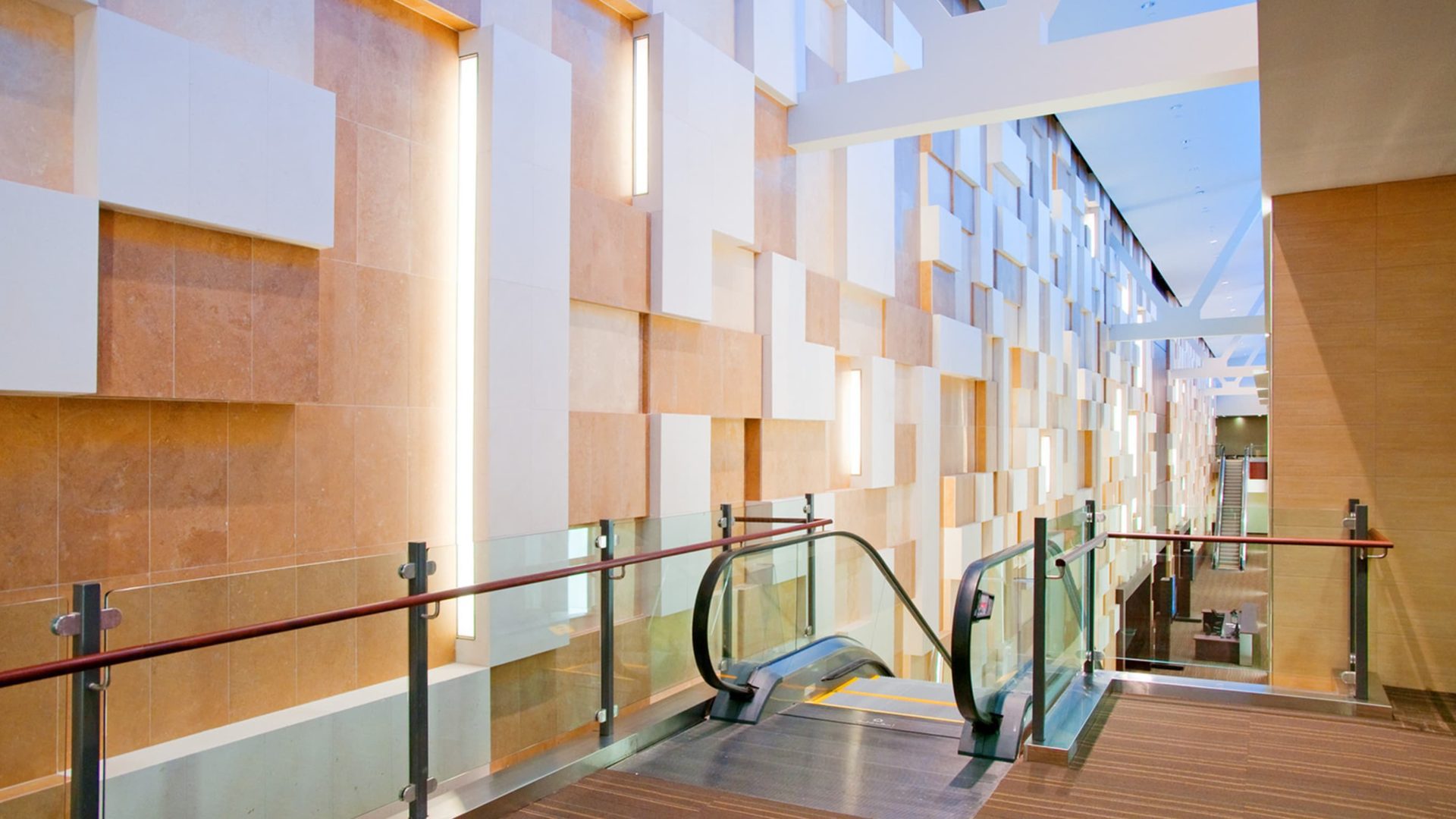 beanfield centre building interior escalator