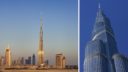 landscape and top view of burj kalifa building exterior