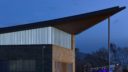 close up of roof at scottish power finnieston substation during the night
