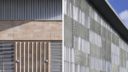 close up of building exterior walls at scottish power finnieston substation