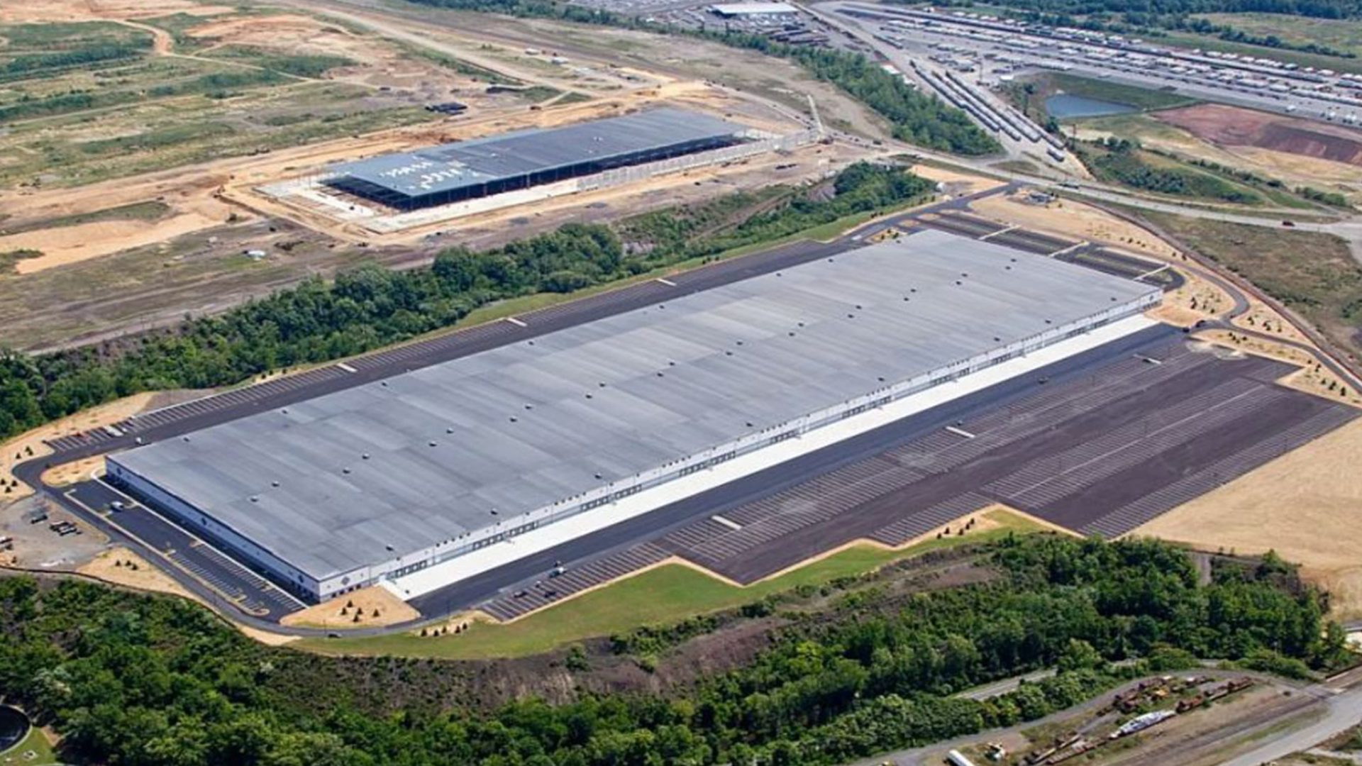 aerial view with forest and highway of majestic bethlehem center