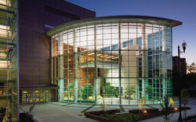 building exterior at night of michael g degroote centre