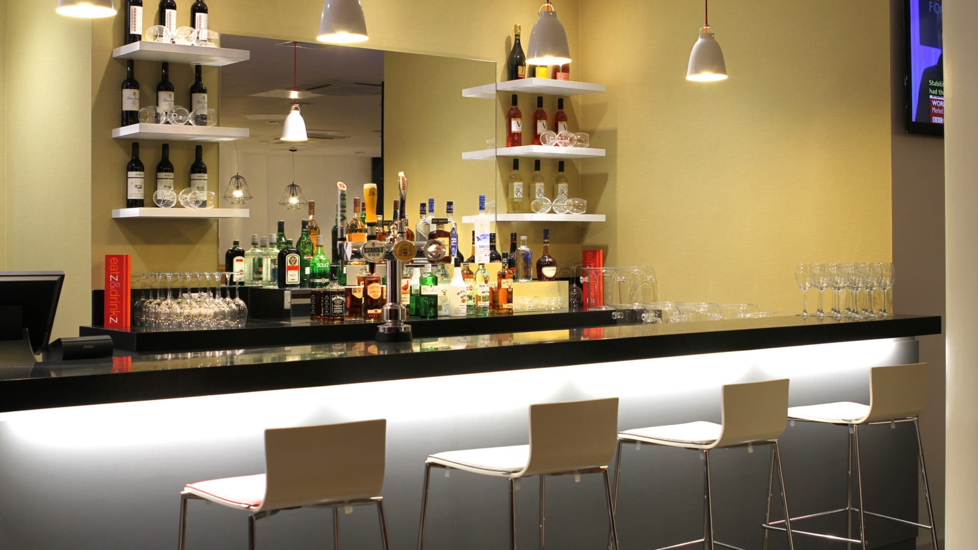 bar area in sleeperz hotel in newcastle