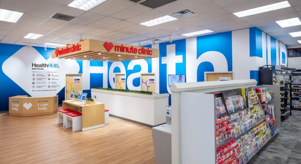 cvs health healthhub section in a cvs pharmacy store