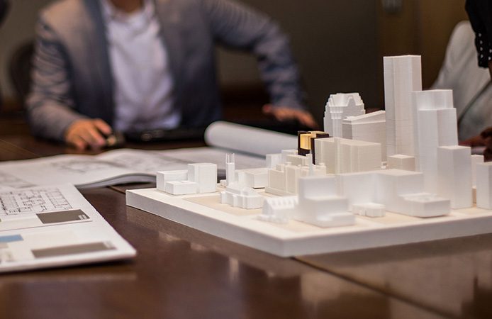 architecture model in an office