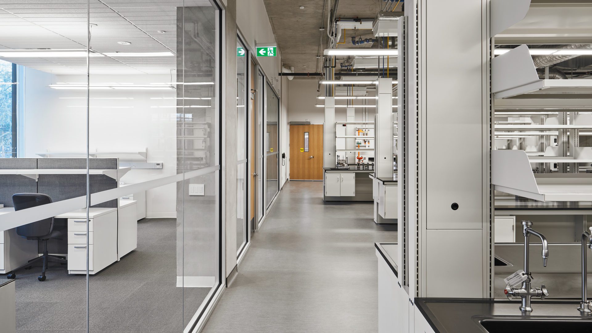 interior corridor of the essex centre of research