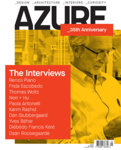 35th anniversary edition of azure magazine featuring an interview with architect renzo piano