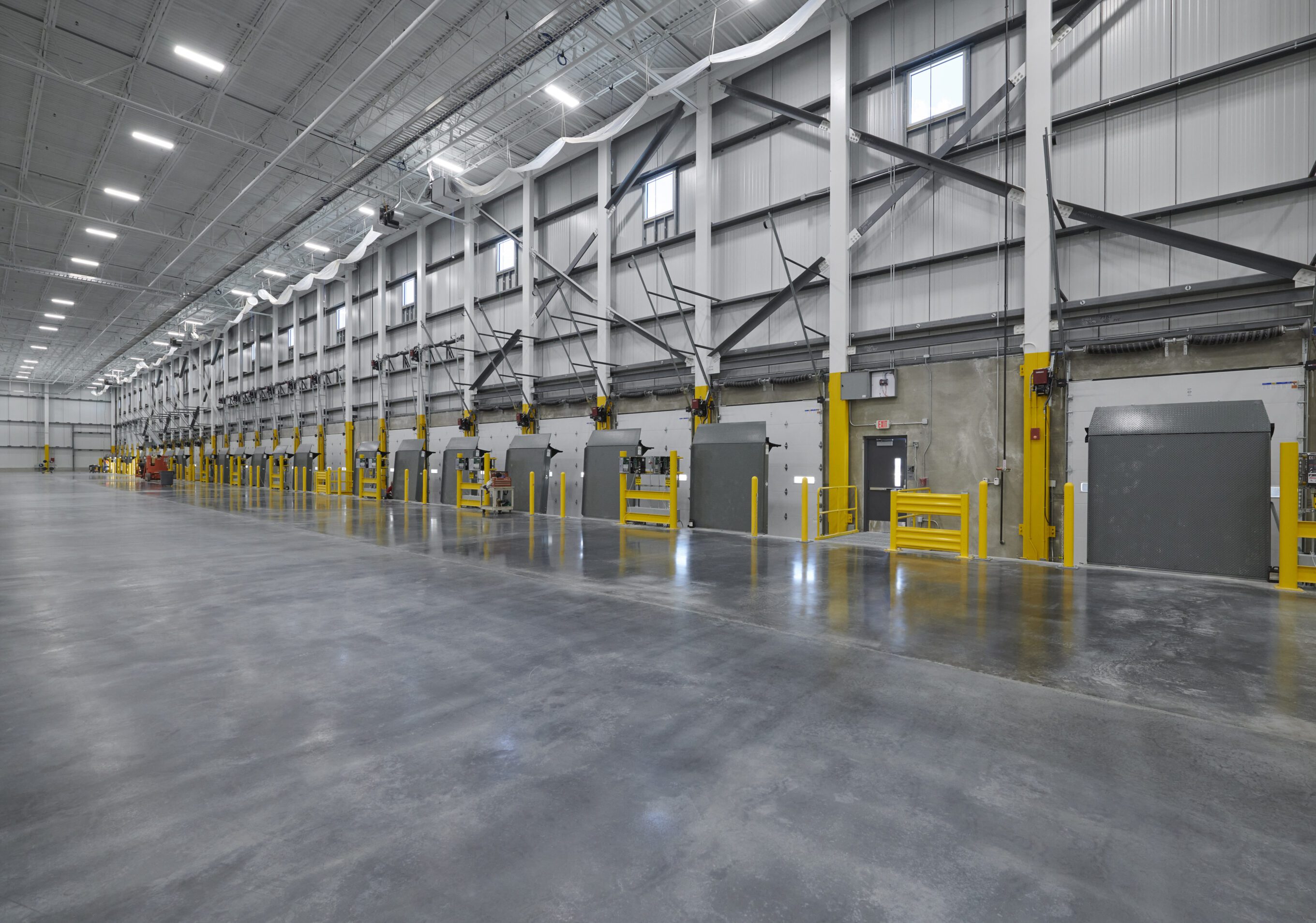 Interior picture of loading docks industrial building