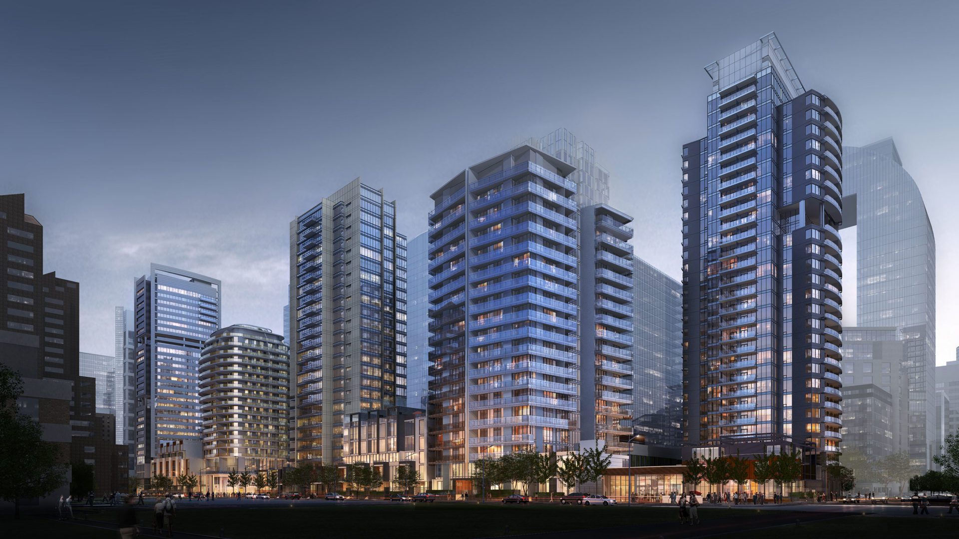 overview of residential buildings in an urban setting