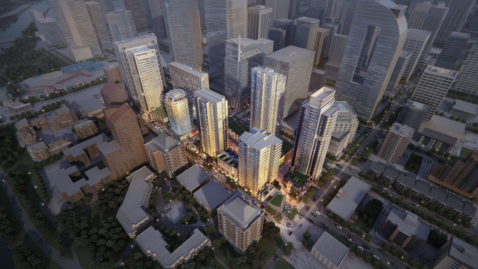 overview of residential buildings in an urban setting
