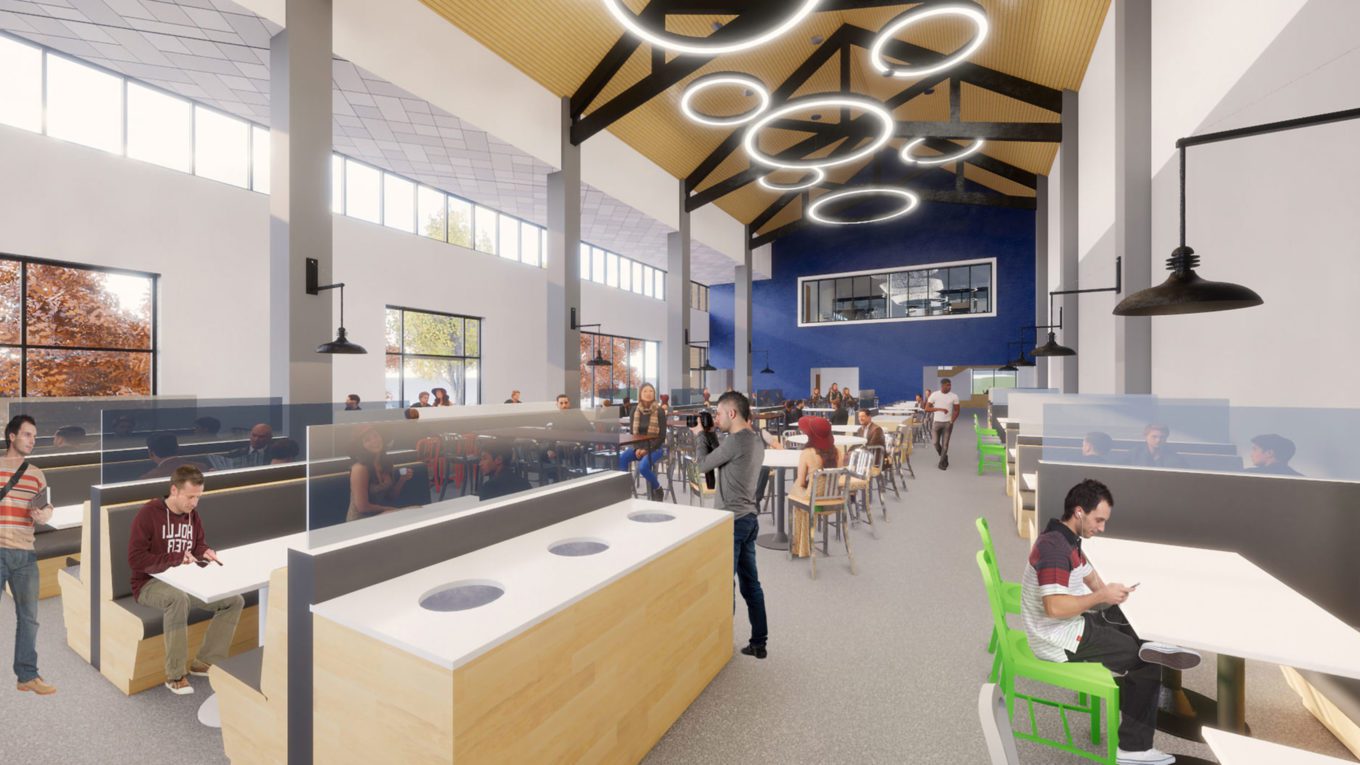 daytime interior view of education building Marietta College Student Dining