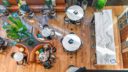 birds eye view of seating at commercial office Industrious Workspace Chicago Coworking