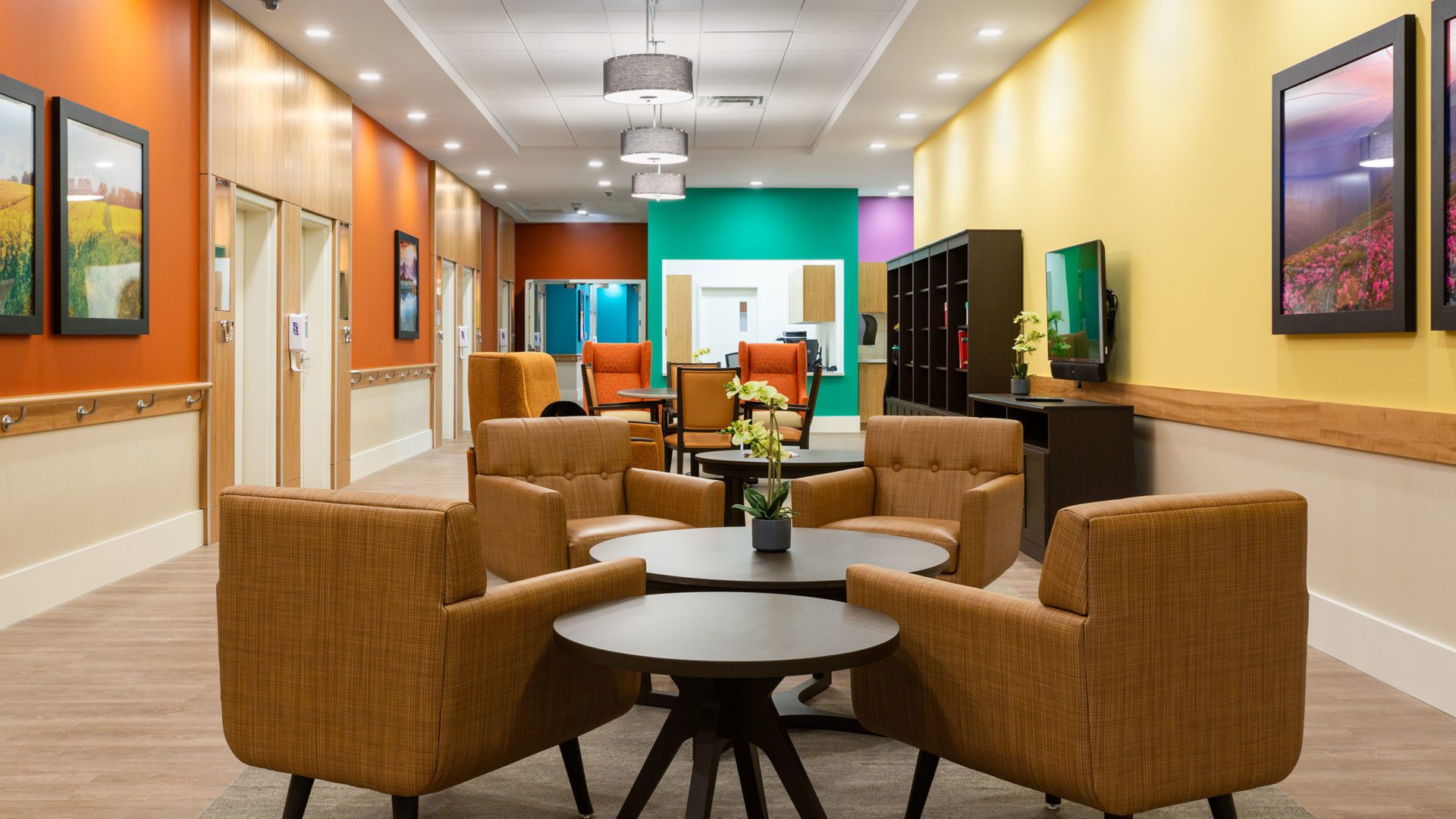 seating area at residential care center Journey Club at Westman Village