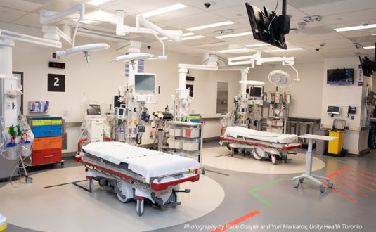 an empty trauma bay in a hospital