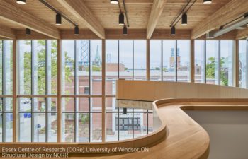Essex Centre of Research (CORe) University of Windsor, ON Structural Engineering scheme designed by NORR