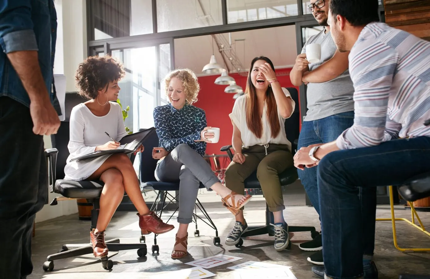 diverse group of collaborative workers