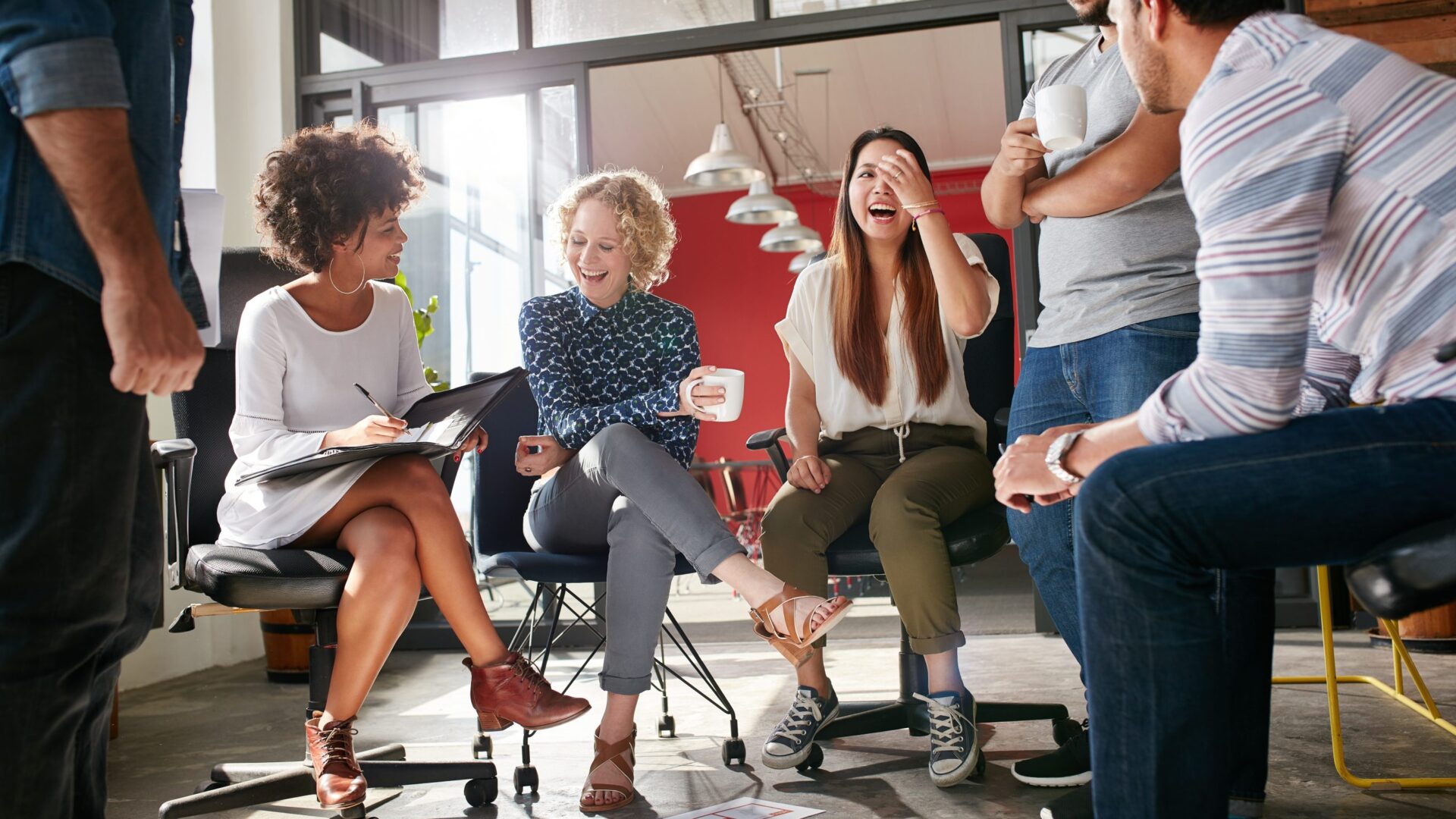 diverse group of collaborative workers