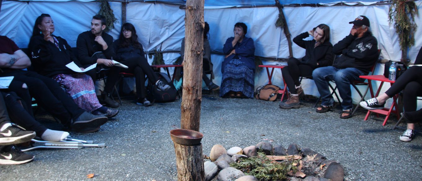 Graduate Design Studio taught by David Fortin - Student engagement with Batchewana First Nation community members. Photo courtesy of the McEwen School of Architecture