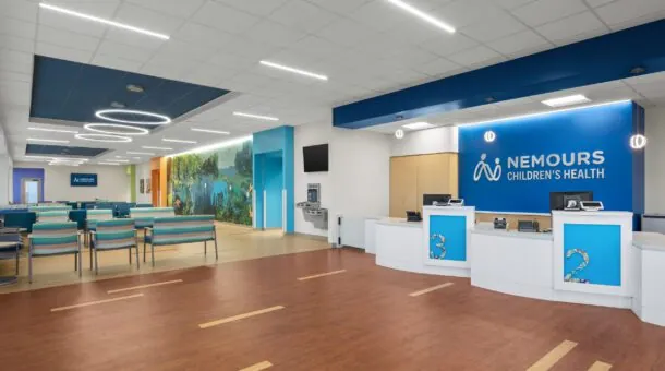 Nemours Children’s Health reception and waiting area